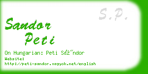 sandor peti business card